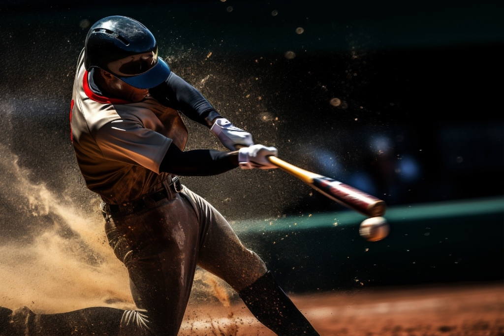 Baseball Batter Power Hit Action